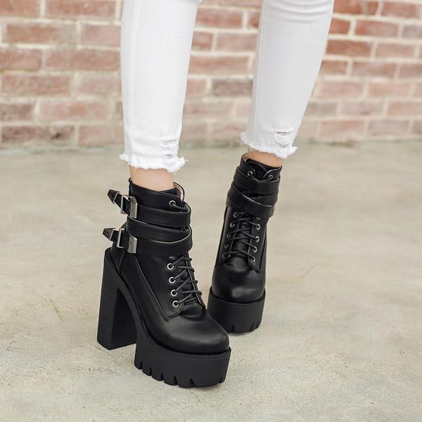boots 2021 autumn women buckle cross strap chunky block high heels platform punk rock motorcycle ankle ladies goth shoes, Black
boots 2021 autumn women buckle cross strap chunky block high heels platform punk rock motorcycle ankle ladies goth shoes, Black
