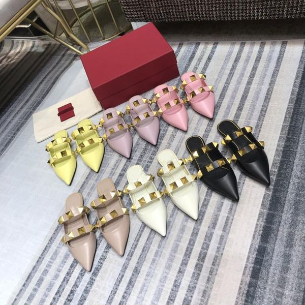 sandals 2021 summer style v home rivet pointed toe half slippers female flat leather shallow mouth muller shoes trend, Black
sandals 2021 summer style v home rivet pointed toe half slippers female flat leather shallow mouth muller shoes trend, Black