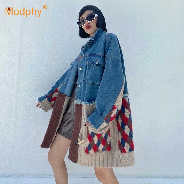 hit color plaid coat for women lapel long sleeve patchwork denim casual jackets female fashion clothing 210527, Black;brown
hit color plaid coat for women lapel long sleeve patchwork denim casual jackets female fashion clothing 210527, Black;brown