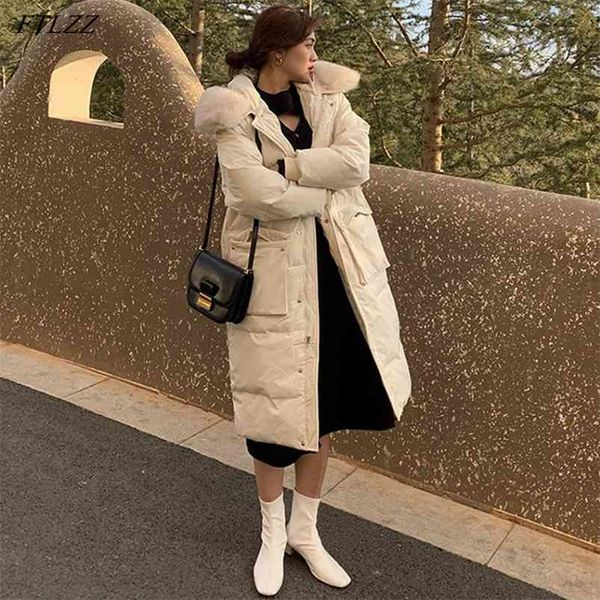 winter women thick warm snow overcoat white duck down coat big fox fur collar hooded long jacket 210430, Black
winter women thick warm snow overcoat white duck down coat big fox fur collar hooded long jacket 210430, Black