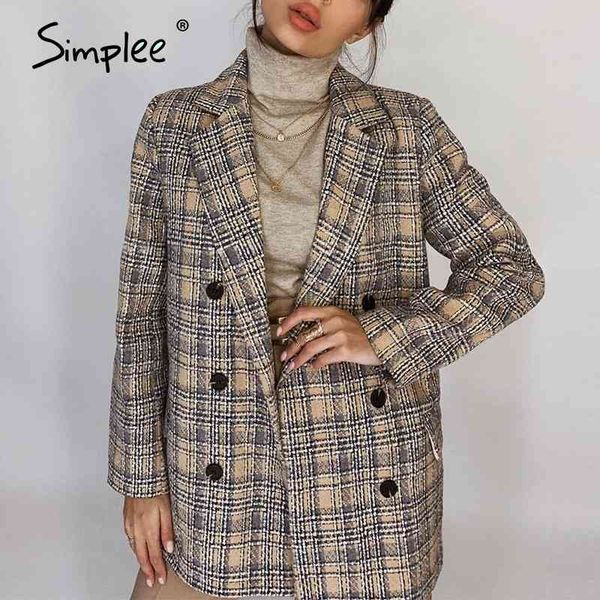 simplee elegant autumn winter plaid women blazer coat causal long sleeve tweed coat short office ladies pocket women suit blazer 210330, White;black
simplee elegant autumn winter plaid women blazer coat causal long sleeve tweed coat short office ladies pocket women suit blazer 210330, White;black