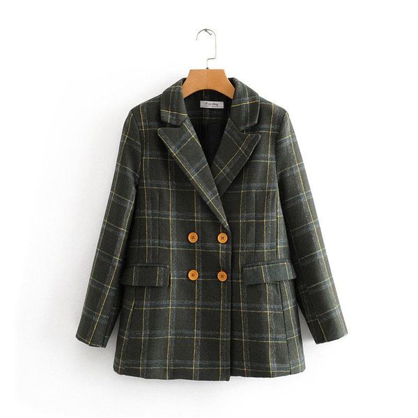 women's suits & blazers retro girl woolen plaid suit jacket 2021 fashion autumn ladies double-breasted casual wild elegant temperament, White;black
women's suits & blazers retro girl woolen plaid suit jacket 2021 fashion autumn ladies double-breasted casual wild elegant temperament, White;black