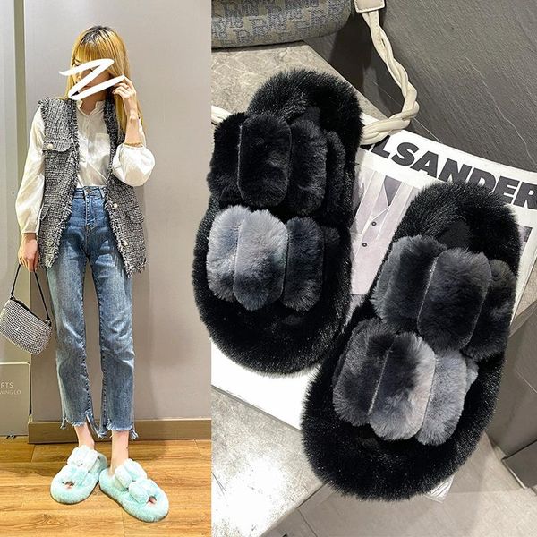 slippers 2021 fashion outdoor fashionable furry shoes winter cotton slipper women's plush warm indoors slides, Black
slippers 2021 fashion outdoor fashionable furry shoes winter cotton slipper women's plush warm indoors slides, Black