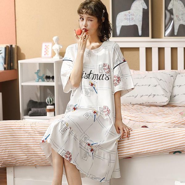 women's sleepwear summer night dress women plus size nightgown cartoon casual sleepshirts short-sleeves nightie nightdress cotton, Black;red
women's sleepwear summer night dress women plus size nightgown cartoon casual sleepshirts short-sleeves nightie nightdress cotton, Black;red