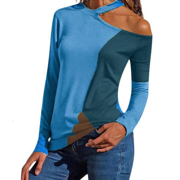 women long sleeve t-shirt off the shoulder halter vogue style female strapless hanging neck clothing, White
women long sleeve t-shirt off the shoulder halter vogue style female strapless hanging neck clothing, White