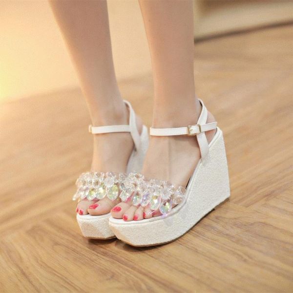 summer wedge sandals with buckles female toe rhinestone platform thick high heel sequined, Black
summer wedge sandals with buckles female toe rhinestone platform thick high heel sequined, Black