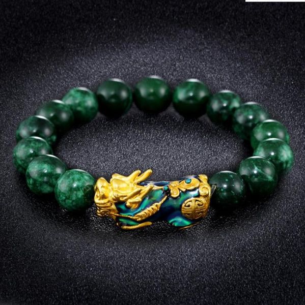 link, chain hi cyan stone beads temperature transform pi xiu bracelet 24k gold hand party friend birthday gift fine jewelry, Black
link, chain hi cyan stone beads temperature transform pi xiu bracelet 24k gold hand party friend birthday gift fine jewelry, Black
