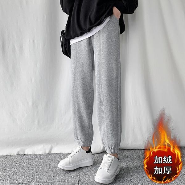 women's pants & capris plush gray sweatpants 2021 loose and thin waist autumn winter thickened warm, Black;white
women's pants & capris plush gray sweatpants 2021 loose and thin waist autumn winter thickened warm, Black;white