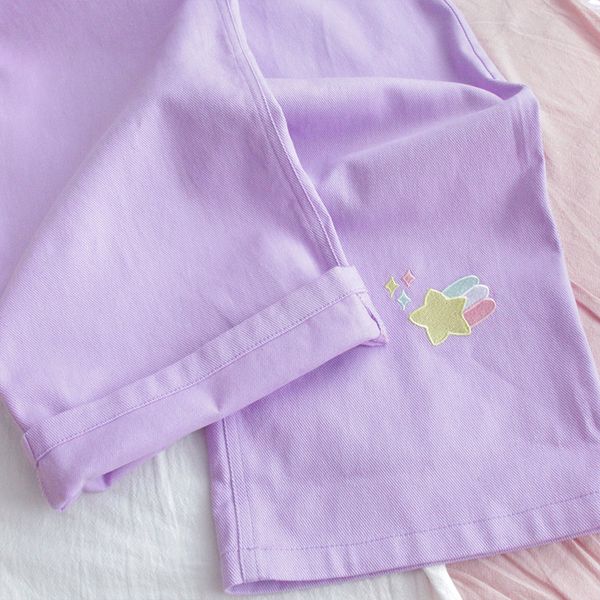 2011japanese high waist cute casual purple jeans korean kawaii girls wide leg trousers harajuku cartoon embroidery denim pants women, Blue
2011japanese high waist cute casual purple jeans korean kawaii girls wide leg trousers harajuku cartoon embroidery denim pants women, Blue