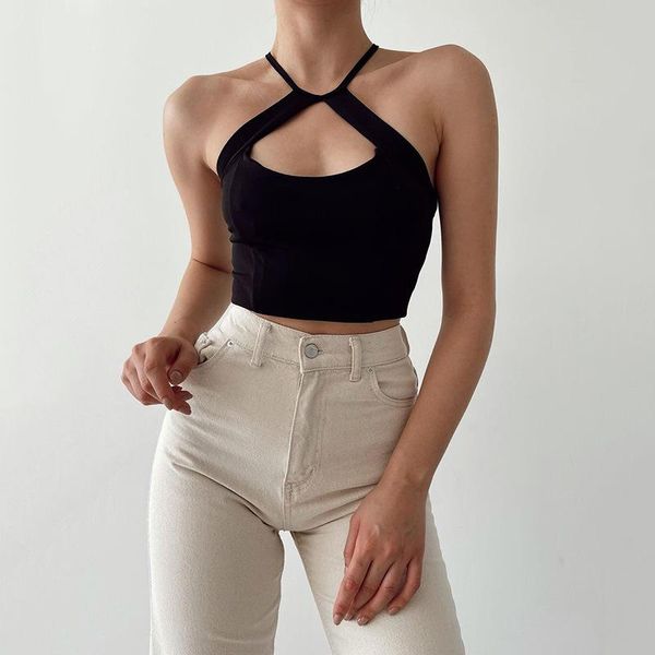 women's tanks & camis y2k 2021 womens summer halter chest hole vest fashion solid color back cross hollow exposed navel camisole, White
women's tanks & camis y2k 2021 womens summer halter chest hole vest fashion solid color back cross hollow exposed navel camisole, White