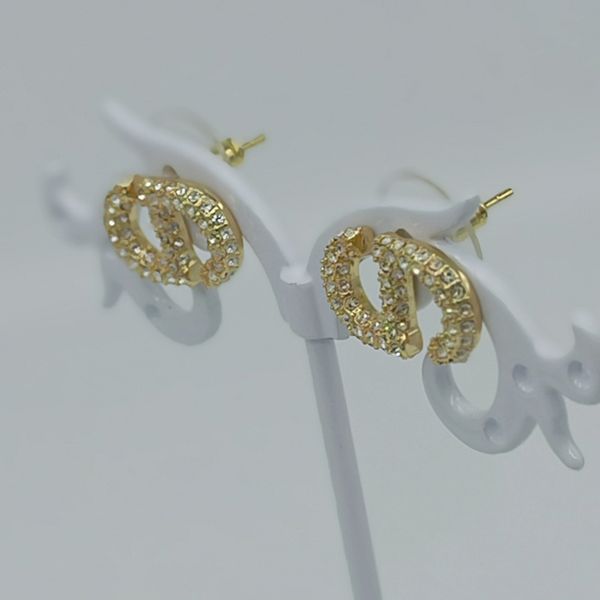 design jewelry diamond inlaid letter s925 silver needle anti allergy women's 2021 new exquisite temperament fashion earrings, Golden
design jewelry diamond inlaid letter s925 silver needle anti allergy women's 2021 new exquisite temperament fashion earrings, Golden