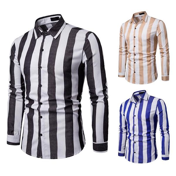 men business style long sleeve square collar stripe print shirts fashion slim fit party wedding dress casual shirt men's, White;black
men business style long sleeve square collar stripe print shirts fashion slim fit party wedding dress casual shirt men's, White;black
