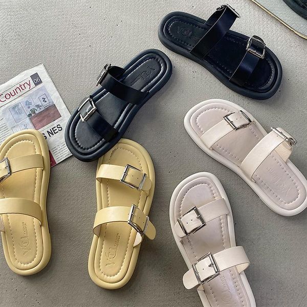 slippers 2021 summer woman flats shoes buckle design slip on platform slides low heels black yellow leather women
slippers 2021 summer woman flats shoes buckle design slip on platform slides low heels black yellow leather women