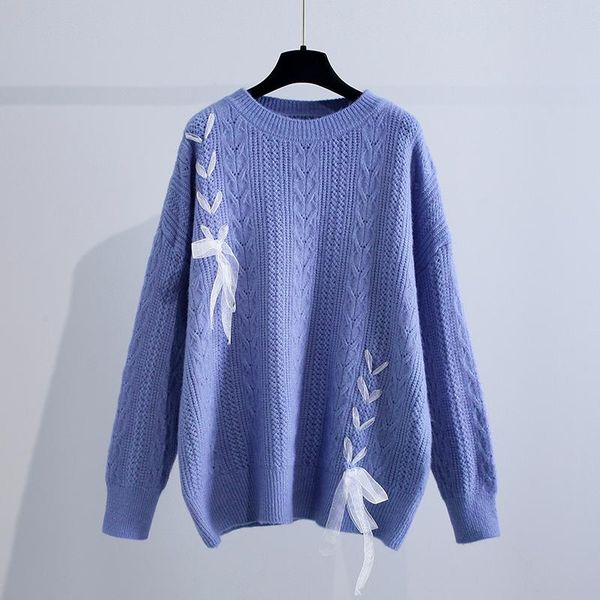 women's sweaters lace-up crew neck pullover sweater 2021 fall and winter outer wear loose lazy style knitwear elegant woman, White;black
women's sweaters lace-up crew neck pullover sweater 2021 fall and winter outer wear loose lazy style knitwear elegant woman, White;black