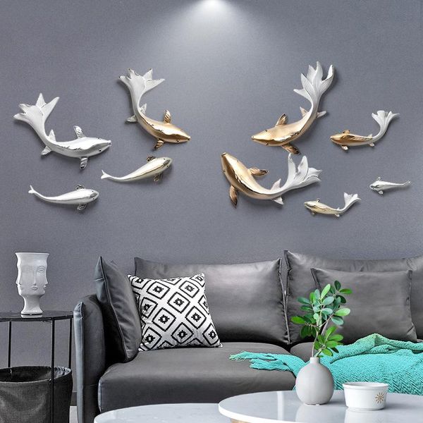 light luxury wall decoration hanging 3d stereo fish ornaments chinese tv background creative decor decorative objects & figurines
light luxury wall decoration hanging 3d stereo fish ornaments chinese tv background creative decor decorative objects & figurines