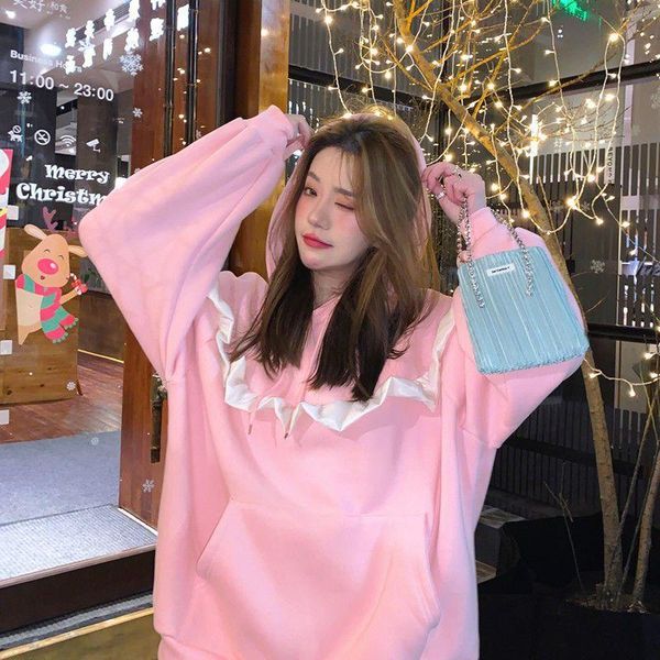 women's jackets hooded sweater spring autumn korean style for women sweet age-reducing cute ruffled design sense loose thin casual fres, Black;brown
women's jackets hooded sweater spring autumn korean style for women sweet age-reducing cute ruffled design sense loose thin casual fres, Black;brown