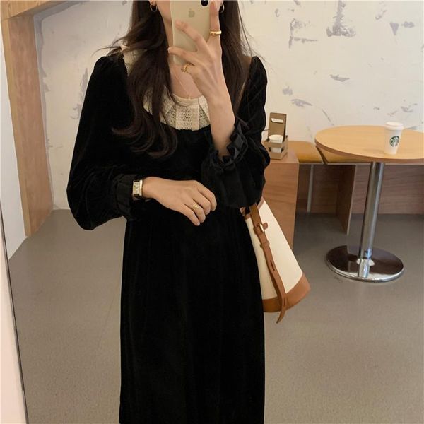 casual dresses plus size spring dress girls solid female vintage party velvet evening long sleeve women black robe vestido, Black;gray
casual dresses plus size spring dress girls solid female vintage party velvet evening long sleeve women black robe vestido, Black;gray
