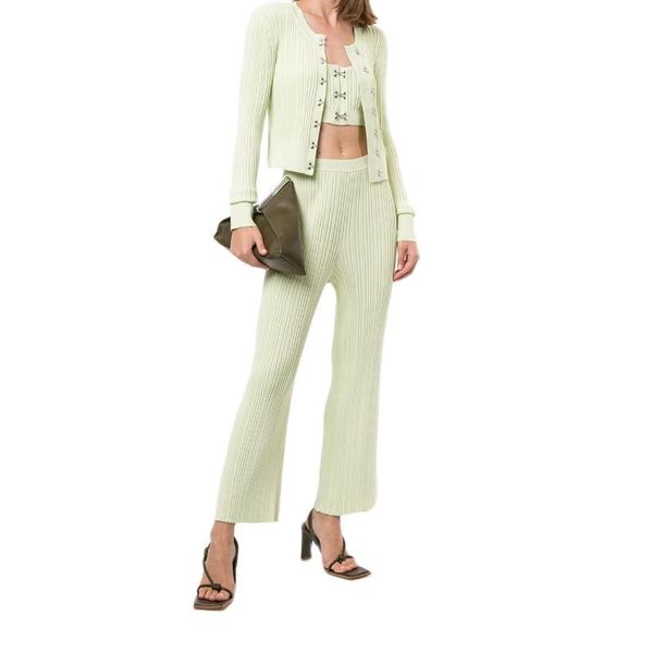 women's two piece pants 3 sets women bra+elastic matching female casual streetwear knitted cardigans and crop trousers, White
women's two piece pants 3 sets women bra+elastic matching female casual streetwear knitted cardigans and crop trousers, White