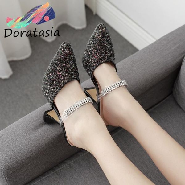 dress shoes doratasia ins girl pointed toe bling slip on summer pumps women crystal high heel casual party woman, Black
dress shoes doratasia ins girl pointed toe bling slip on summer pumps women crystal high heel casual party woman, Black