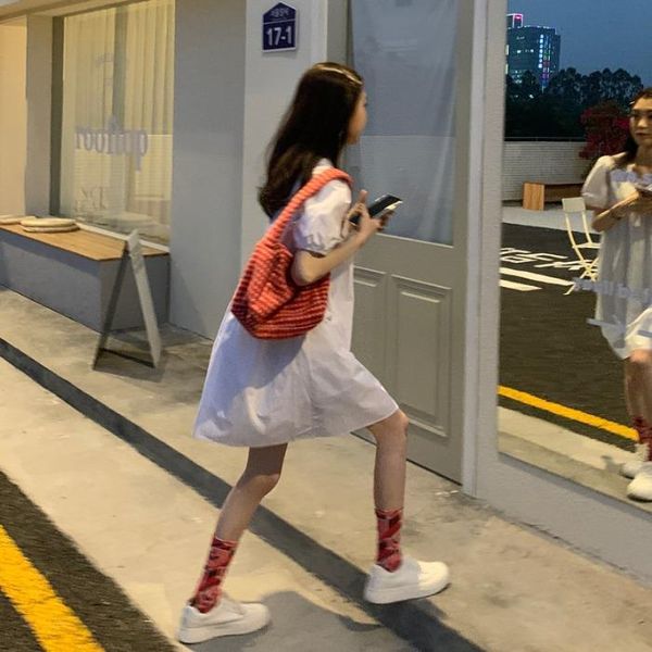 dress age-reducing white female summer loose and thin v-neck temperament small short-sleeved a-line doll skirt casual dresses, Black;gray
dress age-reducing white female summer loose and thin v-neck temperament small short-sleeved a-line doll skirt casual dresses, Black;gray