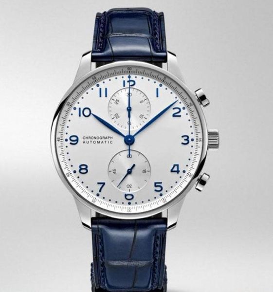 classic chronograph men watch portugieser sapphire silver black blue leather sport special white wristwatches, Slivery;brown
classic chronograph men watch portugieser sapphire silver black blue leather sport special white wristwatches, Slivery;brown