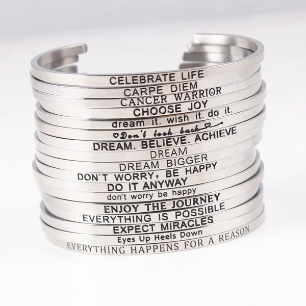 bangle 2021 quotes stainless steel mantra inspirational bracelet open cuff 19 messages for choosing, Black
bangle 2021 quotes stainless steel mantra inspirational bracelet open cuff 19 messages for choosing, Black