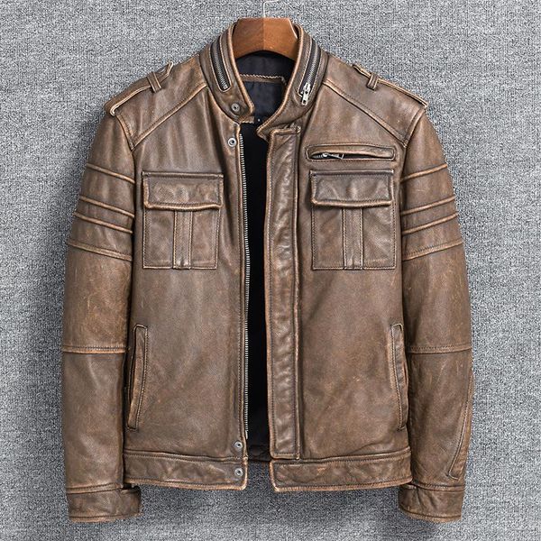 men's leather & faux 2021 vintage brown casual style genuine jacket men double pockets plus size 4xl real cowhide autumn retro natural, Black
men's leather & faux 2021 vintage brown casual style genuine jacket men double pockets plus size 4xl real cowhide autumn retro natural, Black