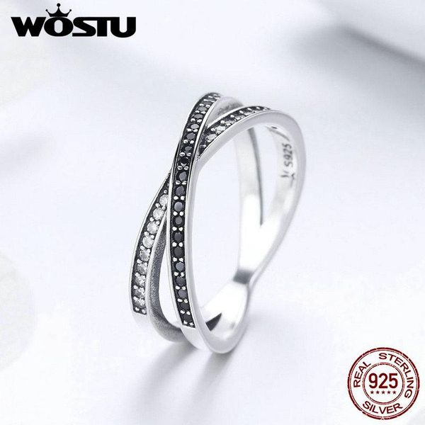 cluster rings wostu 100% 925 sterling silver black crossed circle finger ring for women anniversary fashion jewelry gift fir439, Golden;silver
cluster rings wostu 100% 925 sterling silver black crossed circle finger ring for women anniversary fashion jewelry gift fir439, Golden;silver