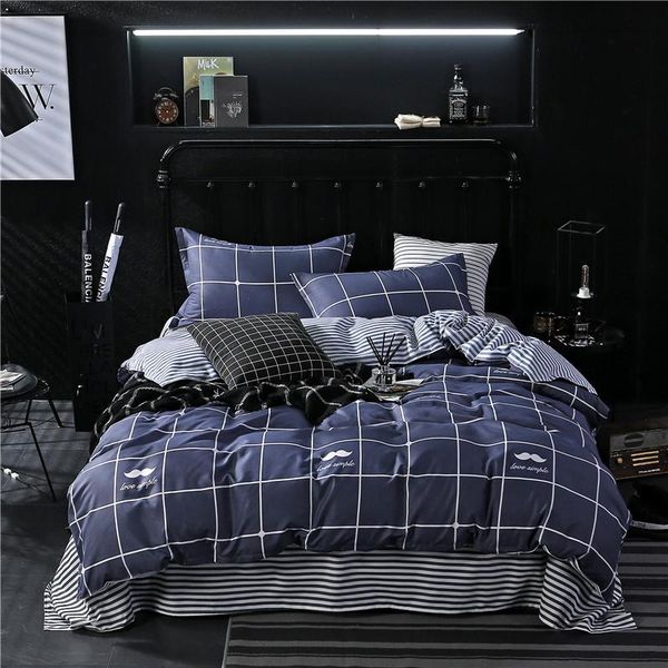 bedding sets simple blue grid (dark version) set duvet cover pillowcase home textiles 2/3pcs bed linen king size dropship
bedding sets simple blue grid (dark version) set duvet cover pillowcase home textiles 2/3pcs bed linen king size dropship