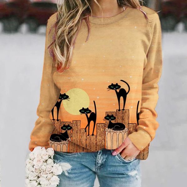 autumn women casual women's cat print long-sleeved pullover tee shirt s-4xl fashion cotton tshirt gothic clothes t-shirt, White
autumn women casual women's cat print long-sleeved pullover tee shirt s-4xl fashion cotton tshirt gothic clothes t-shirt, White