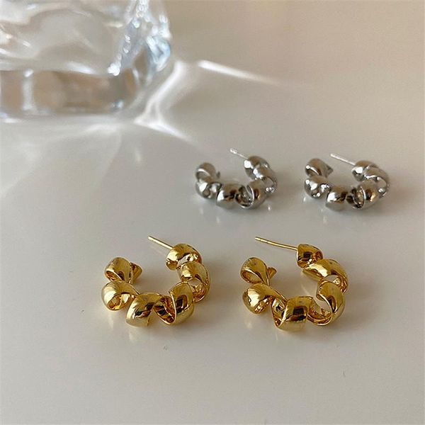 hoop & huggie aomu s925 trendy simple metal spiral twisted c-shaped smooth irregular geometric earrings for women fashion jewelry gifts, Golden;silver
hoop & huggie aomu s925 trendy simple metal spiral twisted c-shaped smooth irregular geometric earrings for women fashion jewelry gifts, Golden;silver
