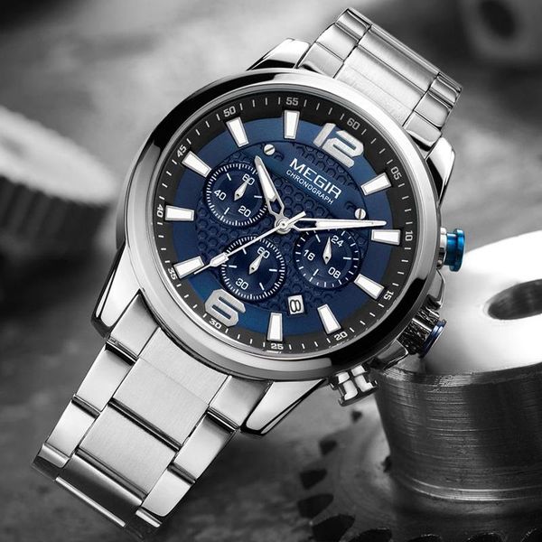 wristwatches megir men's quartz wrist watch man stainless steel chronograph sports watches clock luminous waterproof men 2156g, Slivery;brown
wristwatches megir men's quartz wrist watch man stainless steel chronograph sports watches clock luminous waterproof men 2156g, Slivery;brown