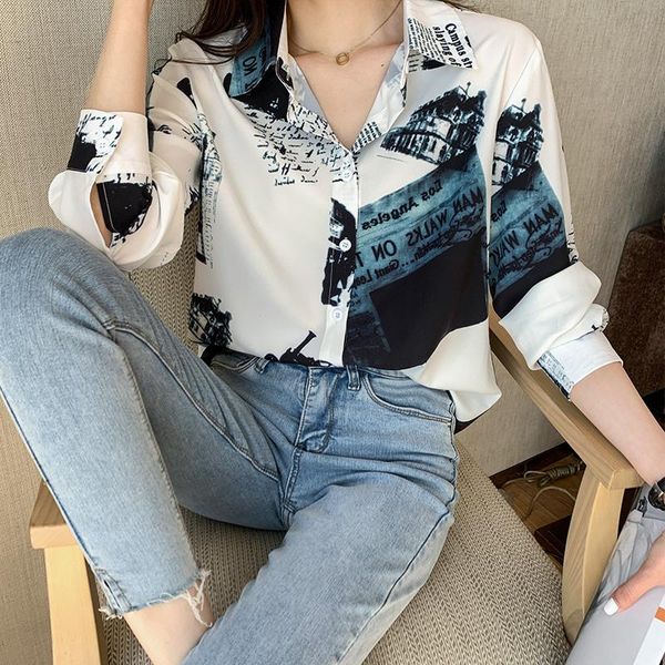 women's blouses & shirts women chiffon shirt fashion casual print long sleeve elegant slim turn-dow collar blusas mujer clothing, White
women's blouses & shirts women chiffon shirt fashion casual print long sleeve elegant slim turn-dow collar blusas mujer clothing, White