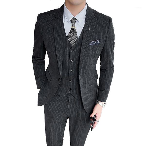 men's suits & blazers (jacket + vest pants) spring and autumn business casual striped suit set wedding dress boutique british 3 piece, White;black
men's suits & blazers (jacket + vest pants) spring and autumn business casual striped suit set wedding dress boutique british 3 piece, White;black