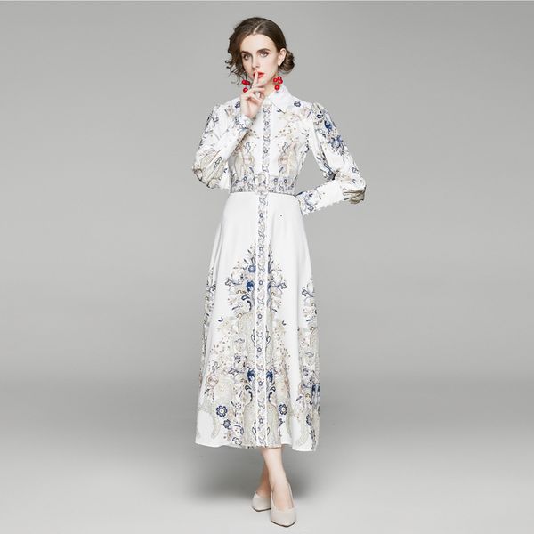 175 tall skirt large print shirt collar fashionable bubble sleeve slim long dress autumn, Black;gray
175 tall skirt large print shirt collar fashionable bubble sleeve slim long dress autumn, Black;gray