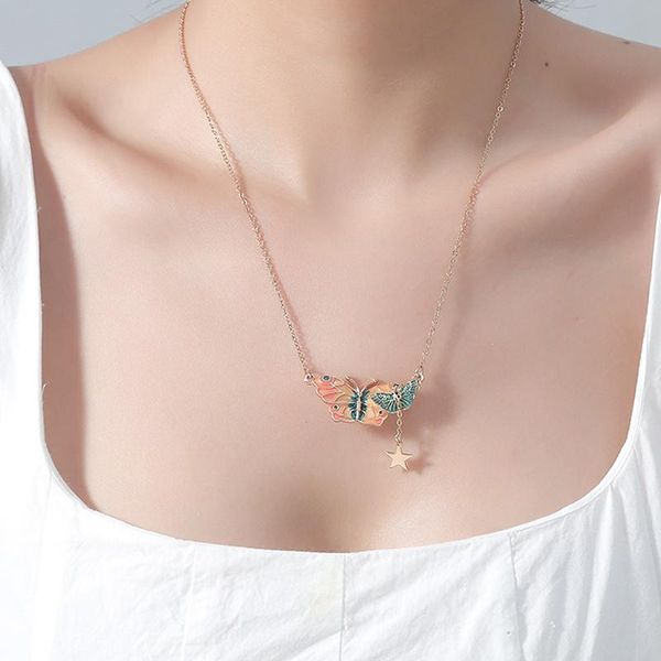 pendant necklaces fashion colorful butterfly necklace female exquisite clavicle chain wedding party jewelry gifts, Silver
pendant necklaces fashion colorful butterfly necklace female exquisite clavicle chain wedding party jewelry gifts, Silver