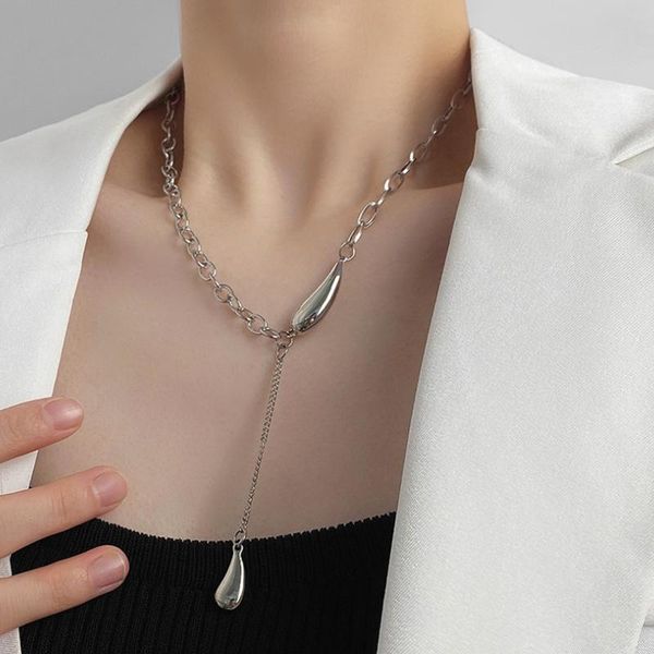 pendant necklaces vsnow unique design asymmetric waterdrop chili stainless steel necklace for women chunky chain metallic jewelry, Silver
pendant necklaces vsnow unique design asymmetric waterdrop chili stainless steel necklace for women chunky chain metallic jewelry, Silver