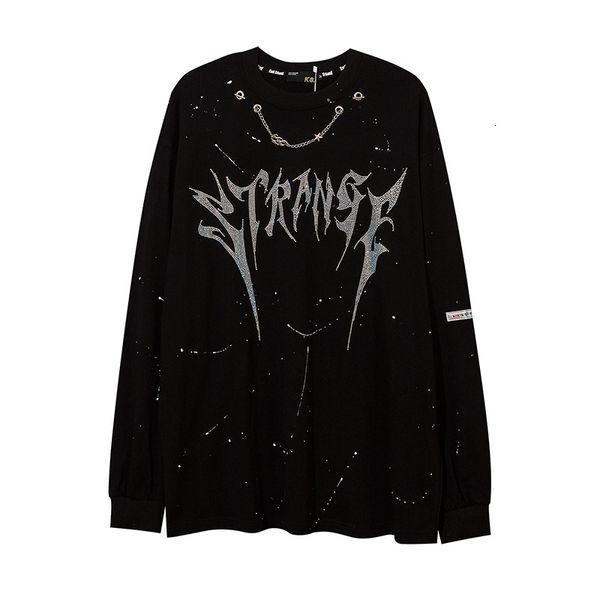 chaopai high street splash ink diamond long sleeve pullover men's large round neck sweater dark rap thin top, Black
chaopai high street splash ink diamond long sleeve pullover men's large round neck sweater dark rap thin top, Black