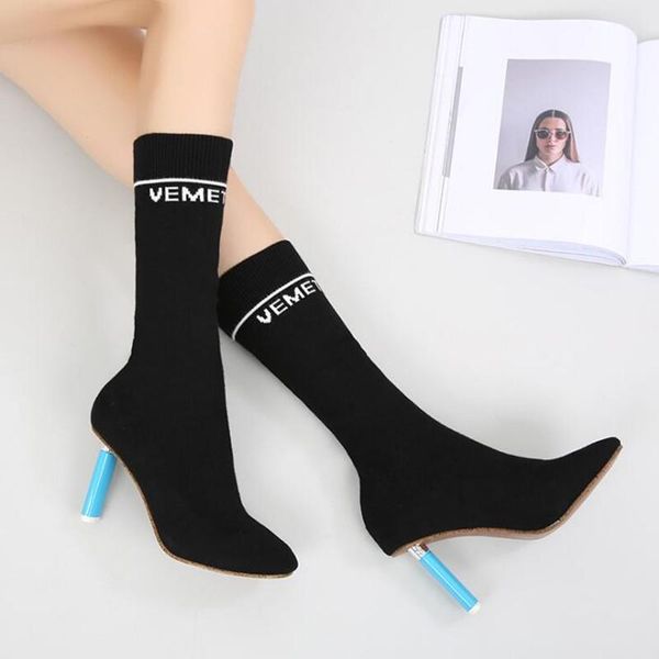 boots fashion square heel mid women round toe knitting sock woman party stretch slip on office ladies autumn, Black
boots fashion square heel mid women round toe knitting sock woman party stretch slip on office ladies autumn, Black
