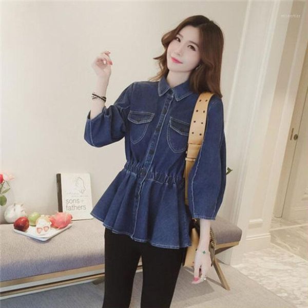 women's jackets 2021 spring and autumn fashion waist denim jacket ruffled wild clothing casual coat female, Black;brown
women's jackets 2021 spring and autumn fashion waist denim jacket ruffled wild clothing casual coat female, Black;brown