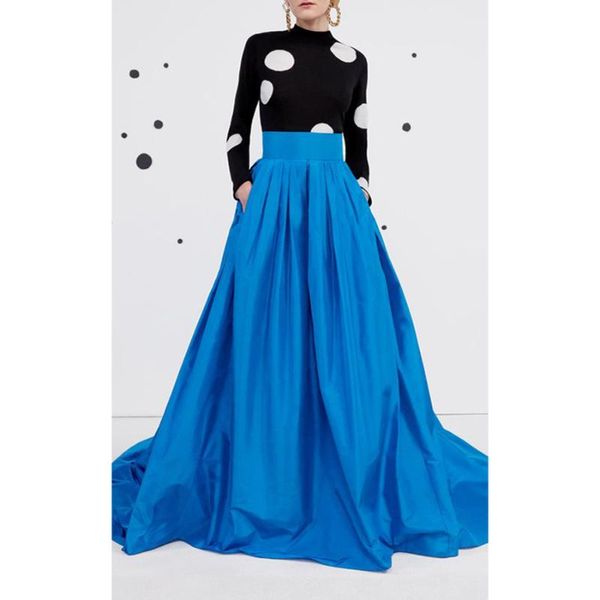 skirts modest blue a-line long satin women christmas year party skirt with pockets zipper bottom, Black
skirts modest blue a-line long satin women christmas year party skirt with pockets zipper bottom, Black