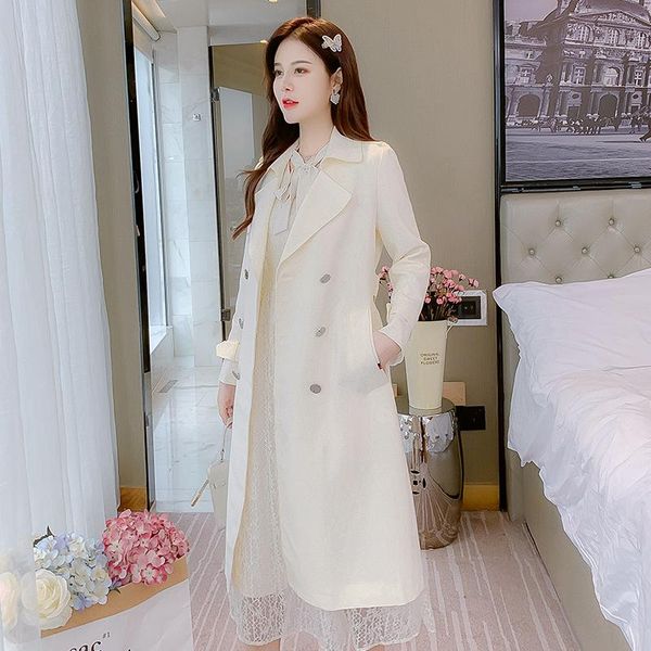 beige windshield women's mid-length 2021 knee-length anti-wrinkle high-end temperament double-row button coat trench coats, Tan;black
beige windshield women's mid-length 2021 knee-length anti-wrinkle high-end temperament double-row button coat trench coats, Tan;black