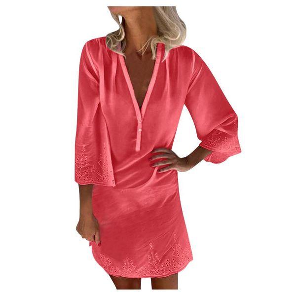 casual dresses summer dress solid beach style loose knee-length for women party vestidos long sleeve, Black;gray
casual dresses summer dress solid beach style loose knee-length for women party vestidos long sleeve, Black;gray
