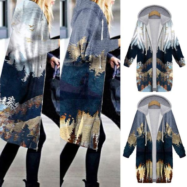 women's jackets fashion long jacket coat casual hooded mountain print zipper warm streetwear female winter sleeve womens outerwear, Black;brown
women's jackets fashion long jacket coat casual hooded mountain print zipper warm streetwear female winter sleeve womens outerwear, Black;brown