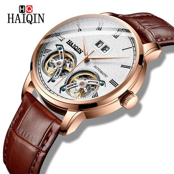 wristwatches 2021 men's watches mechanical haiqin casual watch men waterproof leather clock reloj hombre, Slivery;brown
wristwatches 2021 men's watches mechanical haiqin casual watch men waterproof leather clock reloj hombre, Slivery;brown