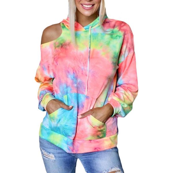 women's hoodies & sweatshirts women tie-dyed hooded sweatshirt long sleeve rainbow color one off shoulder casual female pullover loose, Black
women's hoodies & sweatshirts women tie-dyed hooded sweatshirt long sleeve rainbow color one off shoulder casual female pullover loose, Black