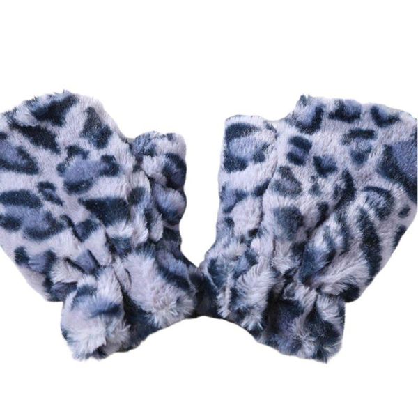 five fingers gloves 40gc womens winter thicken fluffy plush touch screen half finger vintage leopard typing texting warm fingerless mitten, Blue;gray
five fingers gloves 40gc womens winter thicken fluffy plush touch screen half finger vintage leopard typing texting warm fingerless mitten, Blue;gray