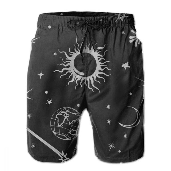 men's beach short swim shorts space sun moon earth stars surfing maillot de bain sport board swimwear, White;black
men's beach short swim shorts space sun moon earth stars surfing maillot de bain sport board swimwear, White;black