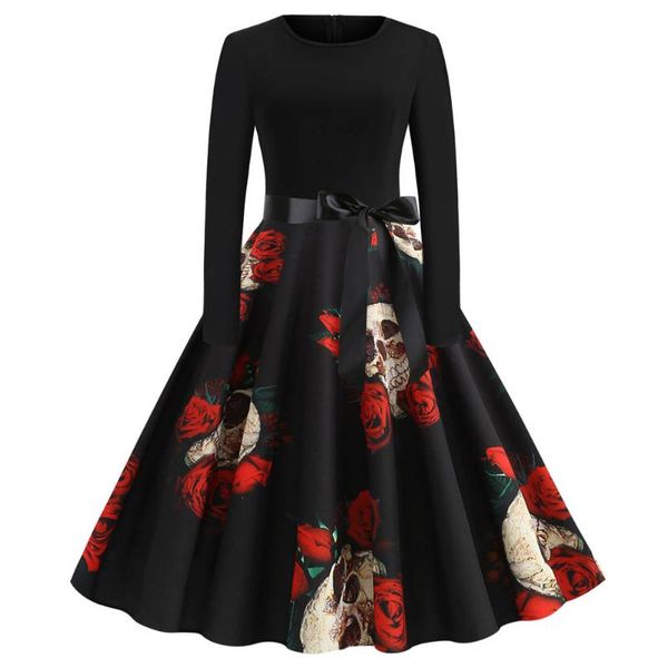 casual dresses rose skull print pumpkin party dress halloween long sleeve o-neck vestido plus size for women 2xl, Black;gray
casual dresses rose skull print pumpkin party dress halloween long sleeve o-neck vestido plus size for women 2xl, Black;gray