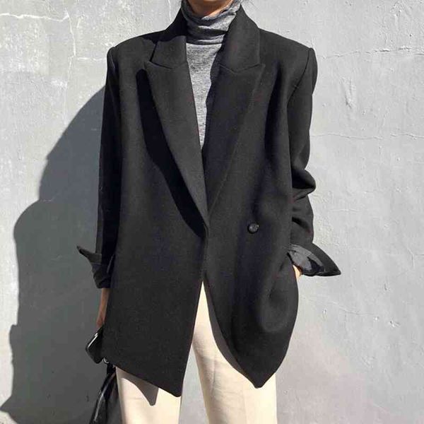 ol notched vintage minimalist woolen blazer jacket autumn winter quilted thick women blazers loose suit coat 210421, White;black
ol notched vintage minimalist woolen blazer jacket autumn winter quilted thick women blazers loose suit coat 210421, White;black